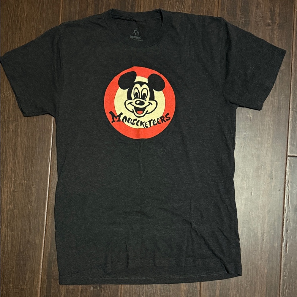 Disney Black Mouseketeers Graphic Tee with Red and Cream Logo